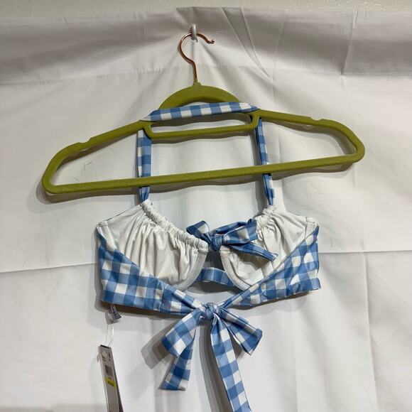 Isabella Rose Chambray Chateau Checkered Halter Swim Top Sz S NWT - Picture 8 of 11